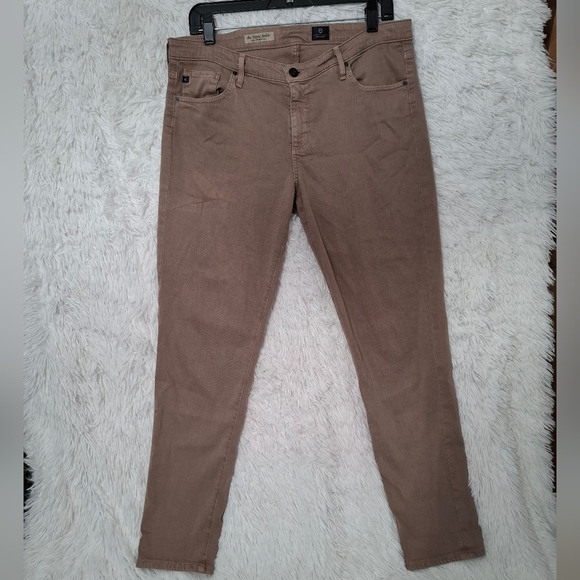 AG Adriano Goldschmied The Stevie Slim Straight Leg Ankle Brown Mocha 32R - Picture 2 of 13